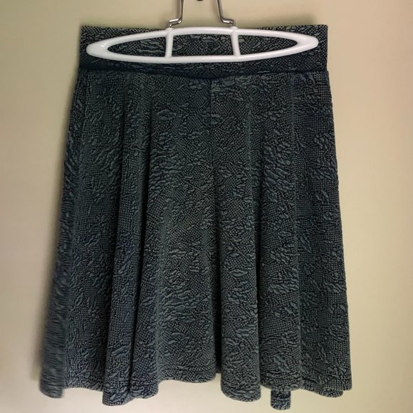 Topshop Blue Textured Skater Skirt - Picture 2 of 3